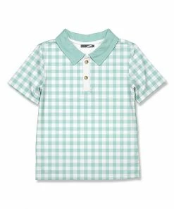 Discount ๐คฉ Millie & Maxx Mint & White Gingham Polo - Boys For Kids ๐ฅ