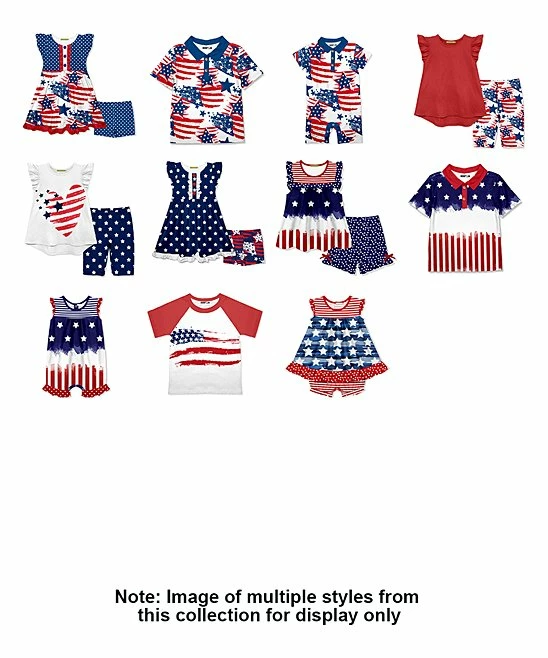 Best Sale ๐ฅฐ Millie & Maxx Blue & Red American Flag Button-Front Romper - Infant For Kids ๐ 2 Best Sale ๐ฅฐ Millie & Maxx Blue & Red American Flag Button-Front Romper - Infant For Kids ๐ - Image 2
