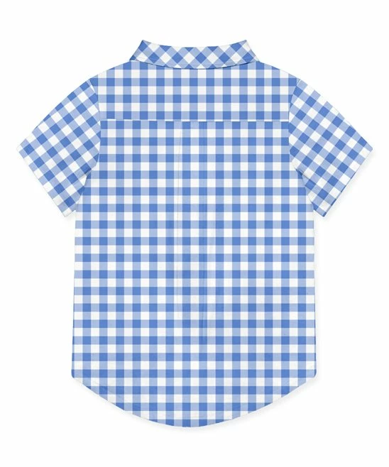 Deals ๐ Millie & Maxx Marina Blue & White Gingham Short-Sleeve Button-Up - Toddler & Boys For Kids ๐ - Image 2