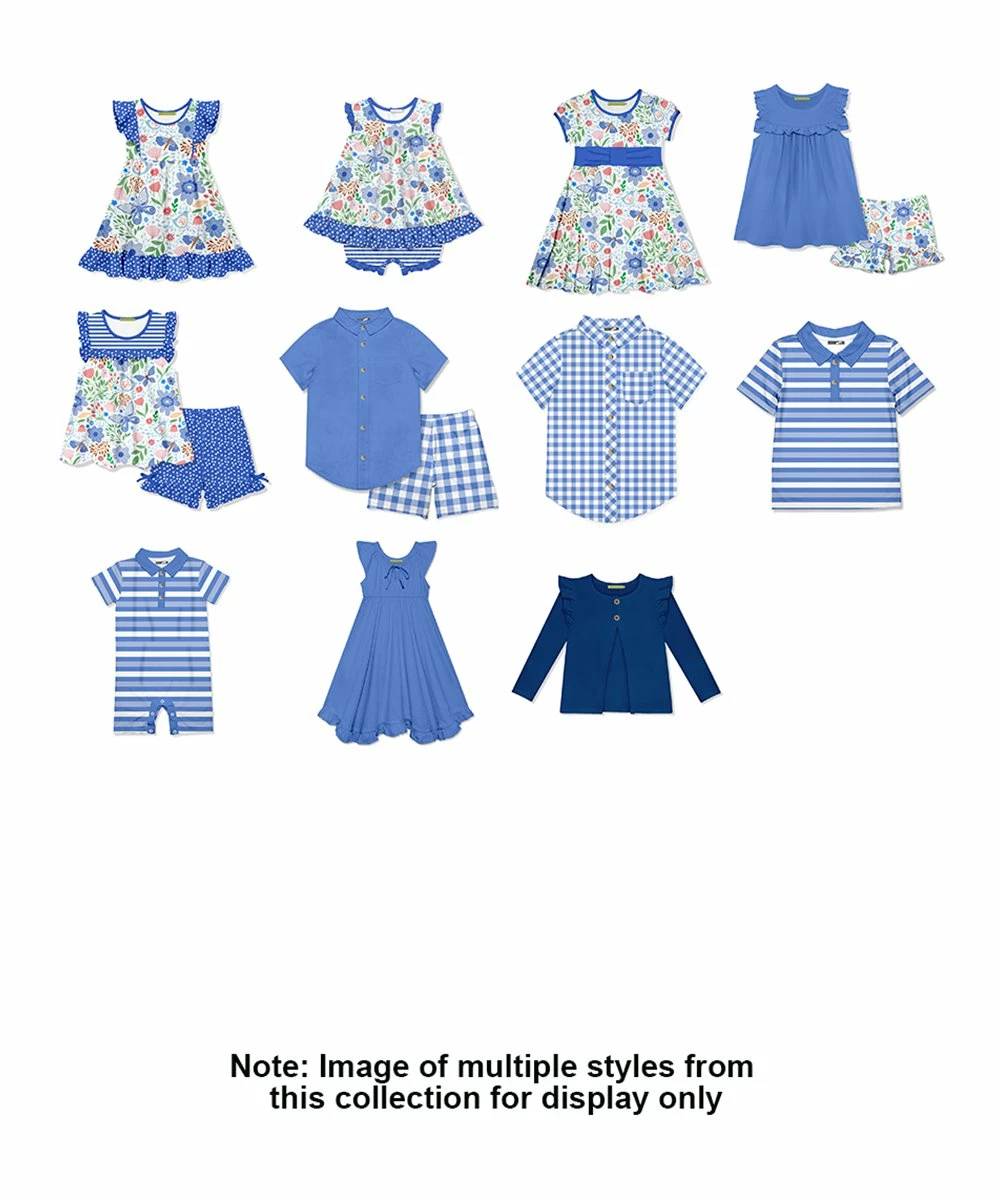 Deals ๐ Millie & Maxx Marina Blue & White Gingham Short-Sleeve Button-Up - Toddler & Boys For Kids ๐ - Image 3