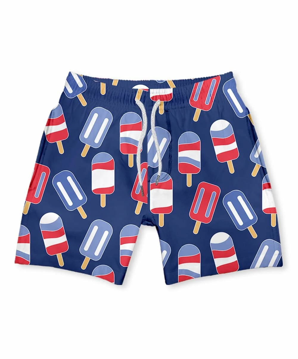 Best reviews of 🔔 Millie & Maxx Navy & Red Ice Pops Swim Trunks - Infant, Toddler & Boys For Kids 💯 - Image 2
