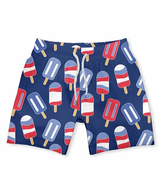 Best reviews of 🔔 Millie & Maxx Navy & Red Ice Pops Swim Trunks - Infant, Toddler & Boys For Kids 💯