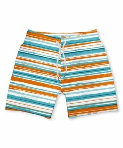 Best deal 👍 Millie & Maxx Orange Brushstroke Stripe Swim Trunks - Boys For Kids ✨