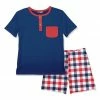 Buy 🤩 Millie & Maxx Navy Pocket Henley & Americana Gingham Pocket Shorts - Infant For Kids 😀
