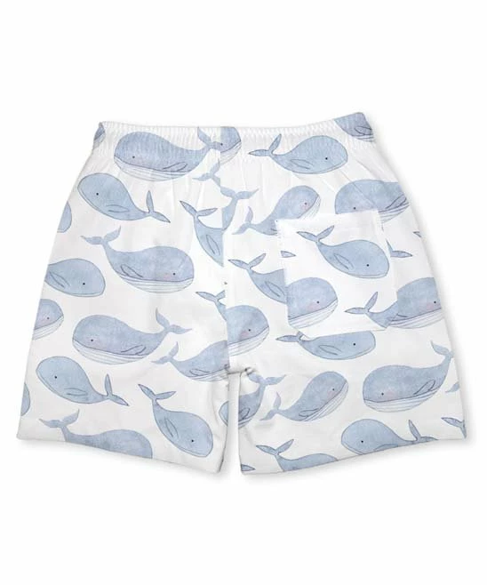 Best deal 🛒 Millie & Maxx White & Periwinkle Whales Swim Trunks - Toddler For Kids 🔥 - Image 3