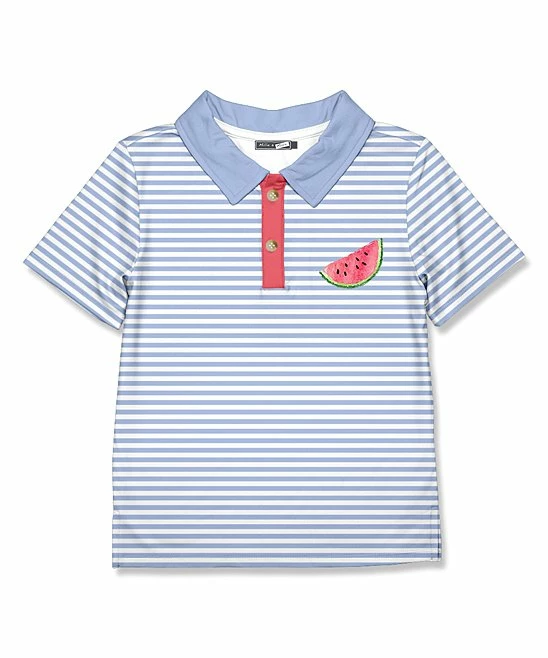 Budget 👍 Millie & Maxx Periwinkle & White Stripe Watermelon Polo - Toddler For Kids 😉 1 Budget 👍 Millie & Maxx Periwinkle & White Stripe Watermelon Polo - Toddler For Kids 😉