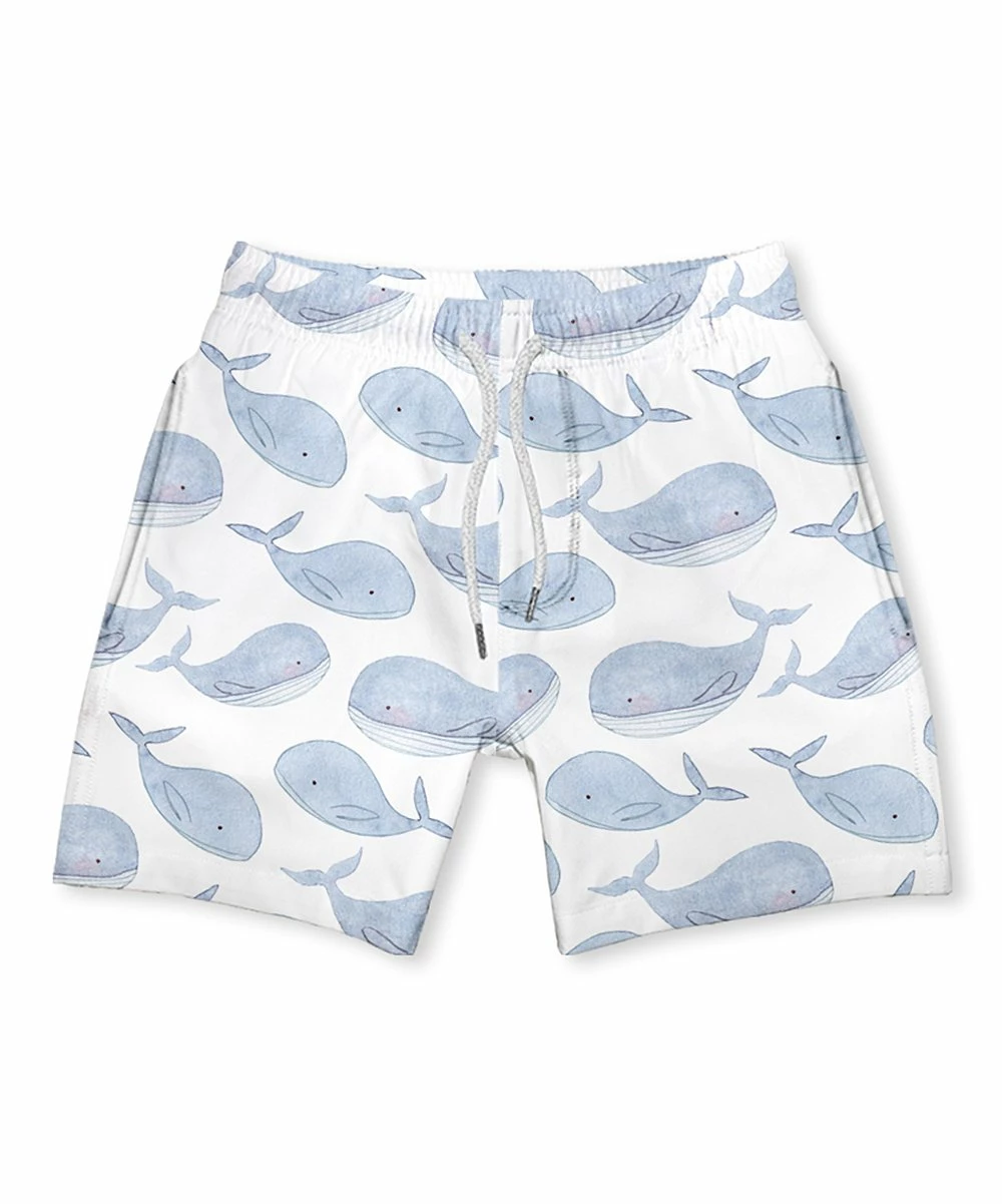 Brand new โ Millie & Maxx White & Blue Gray Whale Swim Trunks - Infant, Toddler & Boys For Kids ๐ฅ 1 Brand new โ Millie & Maxx White & Blue Gray Whale Swim Trunks - Infant, Toddler & Boys For Kids ๐ฅ