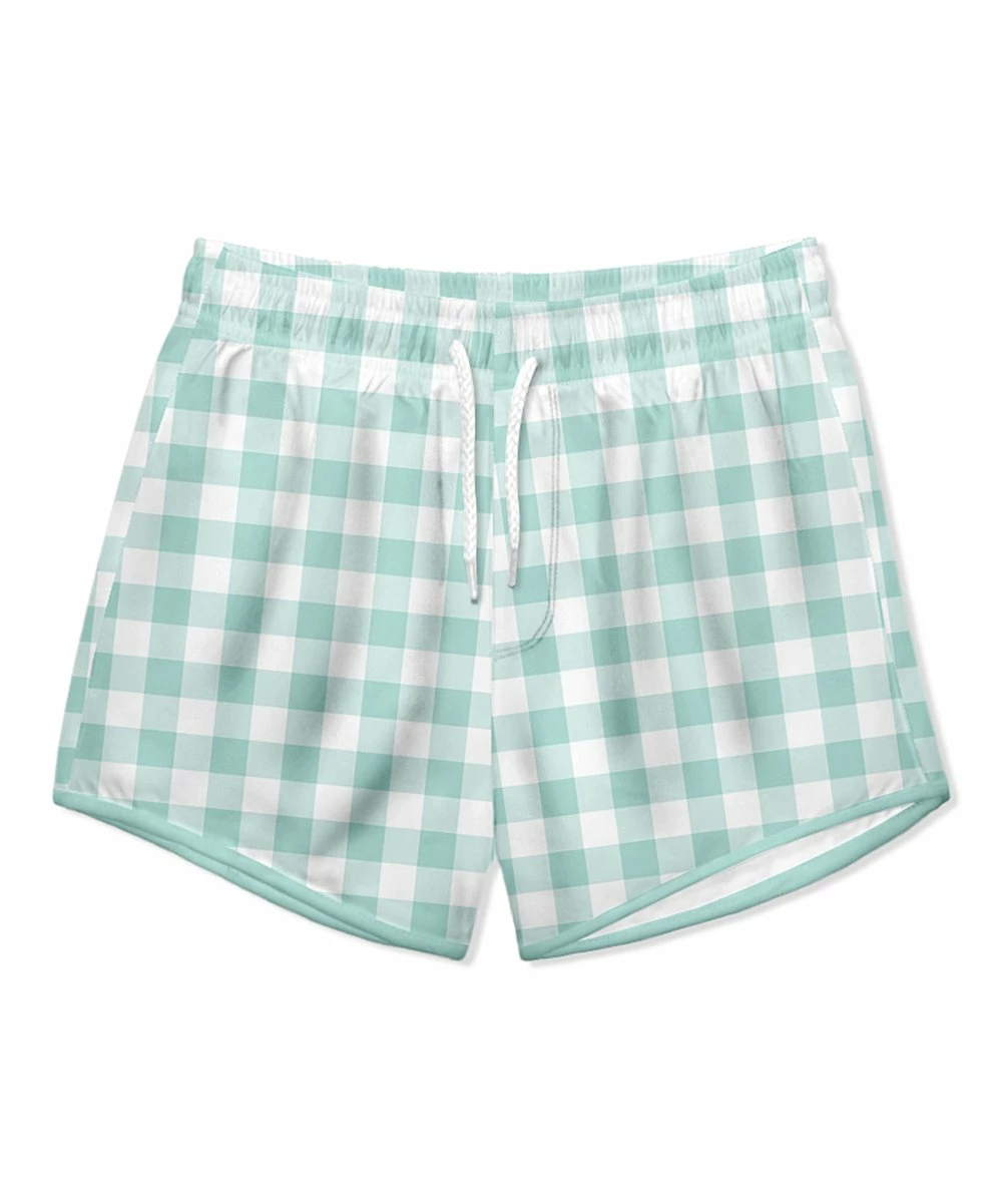 Wholesale ๐ Millie & Maxx Mint & White Gingham Swim Trunks - Toddler & Boys For Kids โ๏ธ