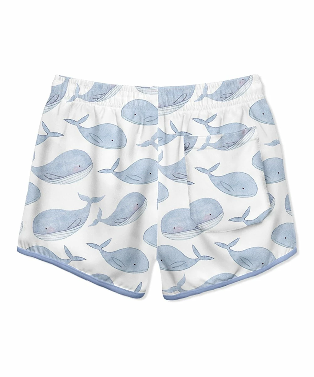 Promo ๐ฅฐ Millie & Maxx White & Periwinkle Whales Swim Shorties - Infant & Boys For Kids โ๏ธ - Image 3