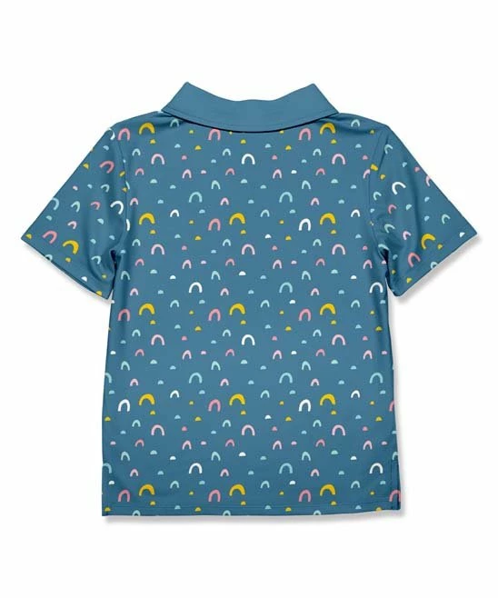 Outlet โจ Millie & Maxx Teal Mini Rainbow Polo - Boys For Kids ๐ 3 Outlet โจ Millie & Maxx Teal Mini Rainbow Polo - Boys For Kids ๐ - Image 3