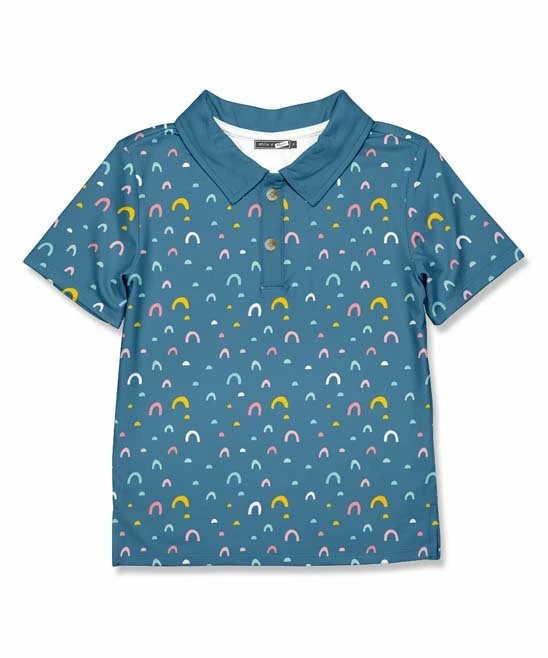 Outlet โจ Millie & Maxx Teal Mini Rainbow Polo - Boys For Kids ๐ 1 Outlet โจ Millie & Maxx Teal Mini Rainbow Polo - Boys For Kids ๐