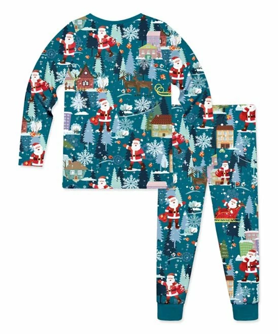 Cheap 🔥 Millie & Maxx Teal & Red 🎅 Christmas Eve Pajama Set - Boys For Kids 🌟 - Image 3