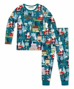 Cheap 🔥 Millie & Maxx Teal & Red 🎅 Christmas Eve Pajama Set - Boys For Kids 🌟