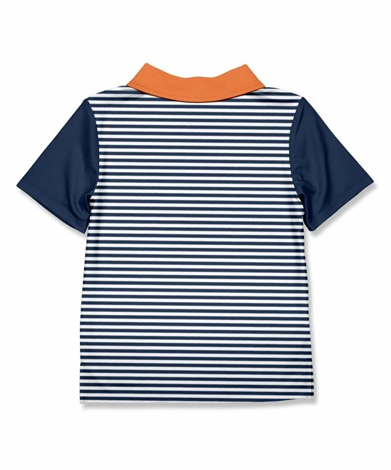 Outlet ⭐ Millie & Maxx Dusty Navy Stripe Jack-O'-Lantern Polo - Boys For Kids 🥰 2 Outlet ⭐ Millie & Maxx Dusty Navy Stripe Jack-O'-Lantern Polo - Boys For Kids 🥰 - Image 2