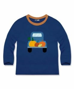 New 🔥 Millie & Maxx Navy Pumpkin Truck Long-Sleeve Crewneck Top - Boys For Baby & Maternity 🤩