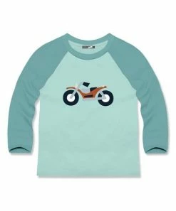 Brand new 👏 Millie & Maxx Mint Motorcycle Long-Sleeve Raglan Top - Infant, Toddler & Boys For Kids 🛒