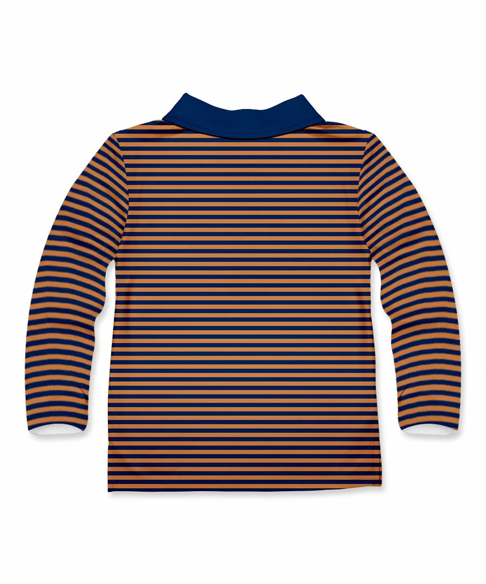 Discount ๐ฅฐ Millie & Maxx Navy & Rust Stripe Turkey Long-Sleeve Polo - Boys For Kids ๐ - Image 3