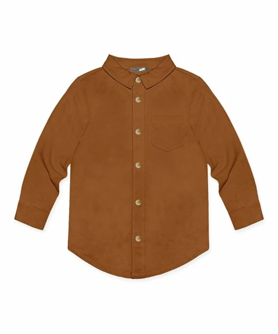 Best reviews of 😀 Millie & Maxx Caramel Café Long-Sleeve Button-Up - Boys For Kids 😉