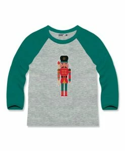 Cheapest 👍 Millie & Maxx Heather Gray & Green Nutcracker Long-Sleeve Raglan Top - Toddler For Kids ✔️