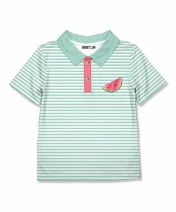 Best reviews of ๐งจ Millie & Maxx Mint Stripe Watermelon Polo - Toddler & Boys For Kids ๐