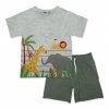 Best deal ✔️ Millie & Maxx Gray Animal Zoo Tee & Olive Drawstring Shorts - Infant & Toddler For Kids 😀