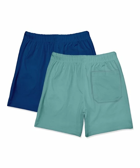 Best Pirce ❤️ Millie & Maxx Nile Blue Pocket French Terry Shorts Set - Infant, Toddler & Boys For Kids ⭐ - Image 2