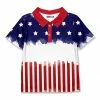 Outlet 👍 Millie & Maxx Red & Navy Watercolor Stars & Stripes Polo - Toddler & Boys For Kids ❤️