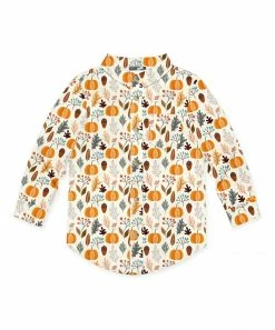 Best deal ⭐ Millie & Maxx Cream Autumn Frost Long-Sleeve Button-Up - Toddler For Kids 🎉