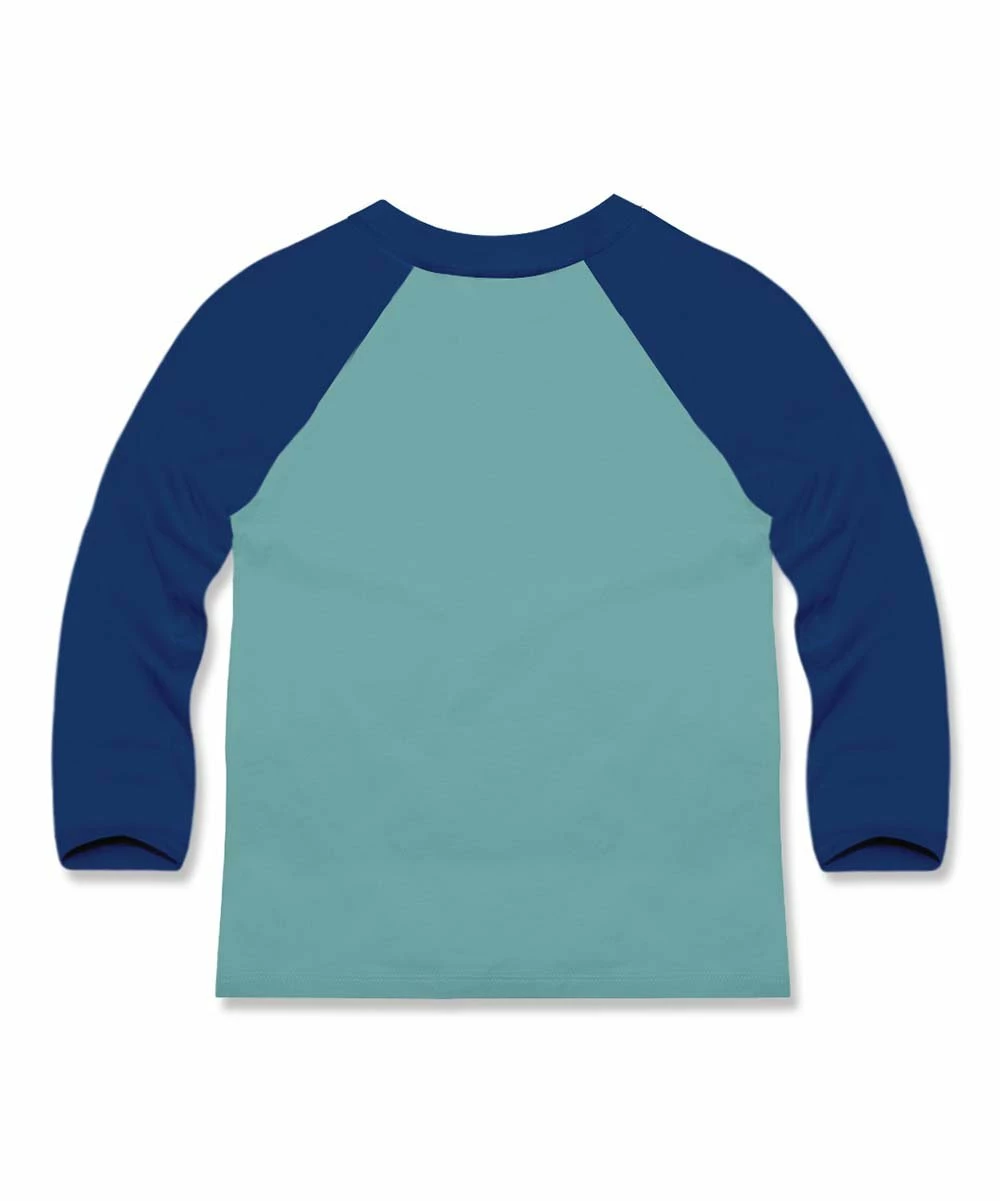 Best Sale ⭐ Millie & Maxx Nile Blue Race Car Long-Sleeve Raglan Top - Boys For Kids 😀 - Image 3