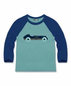 Best Sale โญ Millie & Maxx Nile Blue Race Car Long-Sleeve Raglan Top - Boys For Kids ๐