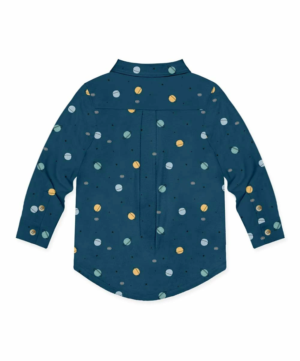 Budget 👍 Millie & Maxx Dark Navy Planets Long-Sleeve Button-Up - Boys For Kids ❤️ 3 Budget 👍 Millie & Maxx Dark Navy Planets Long-Sleeve Button-Up - Boys For Kids ❤️ - Image 3