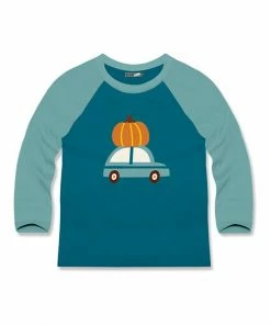 Cheapest 🤩 Millie & Maxx Mint & Teal Pumpkin Truck Long-Sleeve Raglan Top - Boys For Kids 🔔