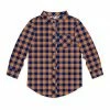 Best deal 🌟 Millie & Maxx Navy & Rust Gingham Long-Sleeve Button-Up Top - Toddler & Boys For Kids 😀