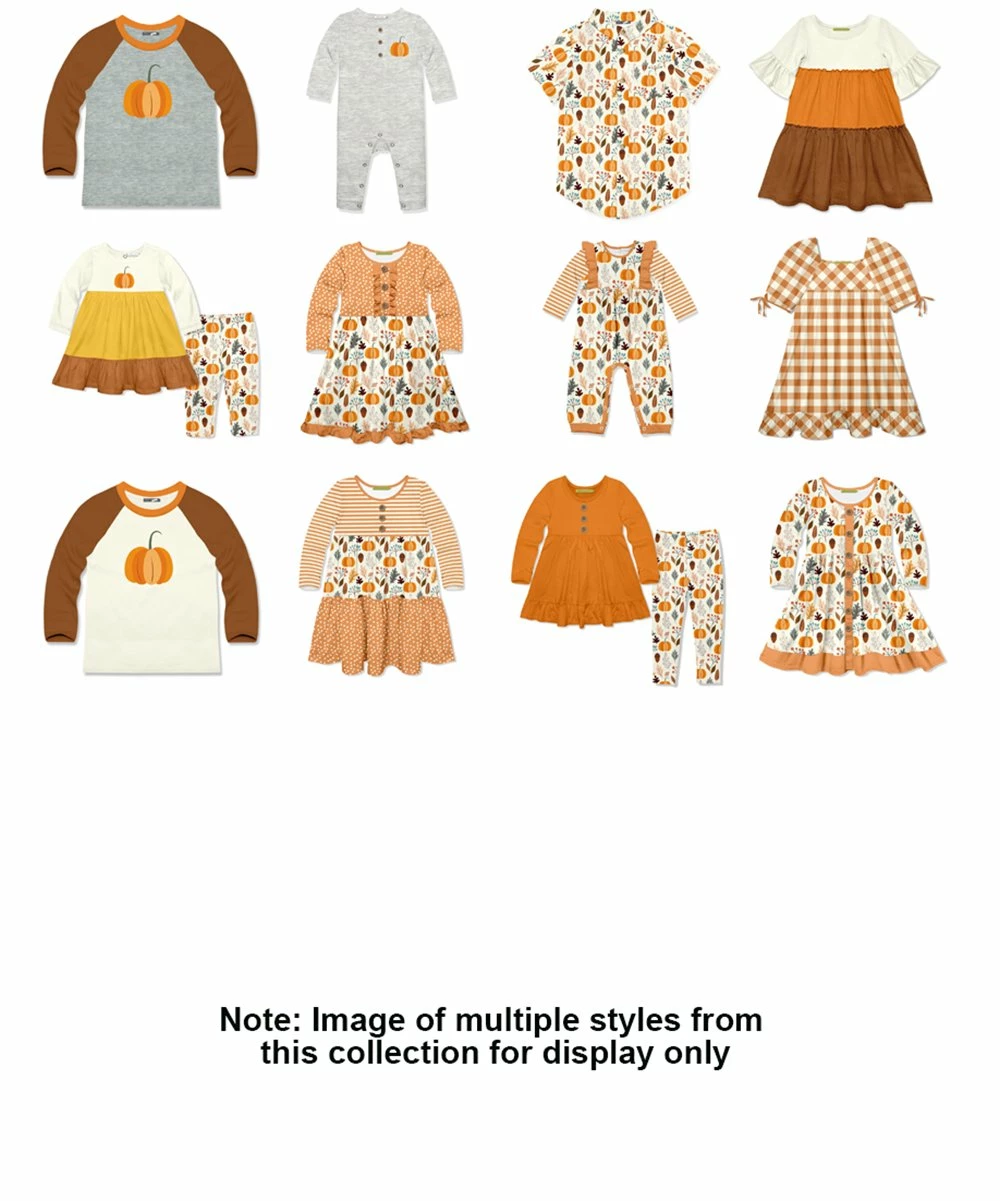 Hot Sale โค๏ธ Millie & Maxx Orange & Cream Autumn Frost Short-Sleeve Button-Up Top - Toddler For Kids ๐ฅ 2 Hot Sale โค๏ธ Millie & Maxx Orange & Cream Autumn Frost Short-Sleeve Button-Up Top - Toddler For Kids ๐ฅ - Image 2