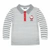 Best deal ⌛ Millie & Maxx Gray Stripe Santa Long-Sleeve Polo - Infant, Toddler & Boys For Kids 🎁