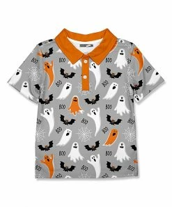 Best deal 👏 Millie & Maxx Gray & Orange Ghost Polo - Toddler For Kids ⌛
