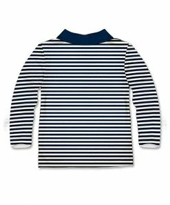 Alternative view of Hot Sale 🎁 Millie & Maxx Navy & White Stripe Nativity Long-Sleeve Polo - Boys For Kids 🧨