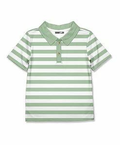 Cheapest 😍 Millie & Maxx Mint & White Stripe Polo - Boys For Kids 🛒