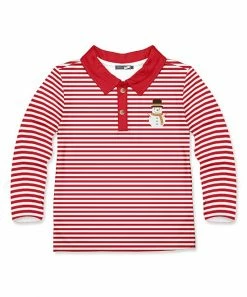Best deal 😉 Millie & Maxx Red Stripe Snowman Long-Sleeve Polo - Toddler & Boys For Kids 🛒