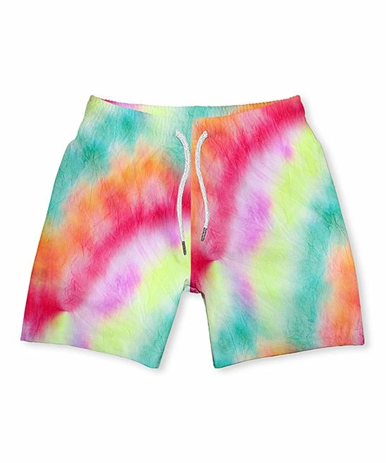 Best Sale ๐ Millie & Maxx Green & Pink Tie-Dye Swim Trunks - Toddler & Boys For Kids ๐ 1 Best Sale ๐ Millie & Maxx Green & Pink Tie-Dye Swim Trunks - Toddler & Boys For Kids ๐