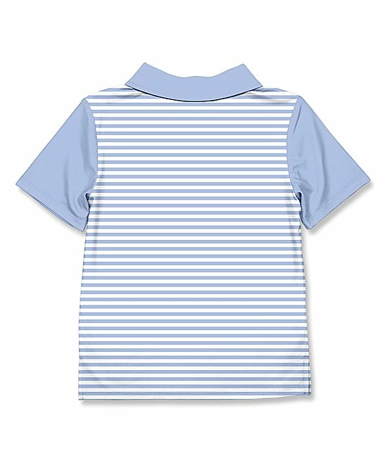 Cheap ๐คฉ Millie & Maxx Periwinkle & White Stripe Polo - Toddler & Boys For Kids ๐ - Image 2