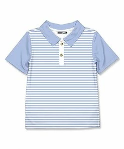 Cheap 🤩 Millie & Maxx Periwinkle & White Stripe Polo - Toddler & Boys For Kids 👍