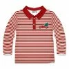 New ❤️ Millie & Maxx Red & Ivory Stripe & 🔔 Christmas Tree Truck Long-Sleeve Polo - Toddler & Boys For Kids 🔥