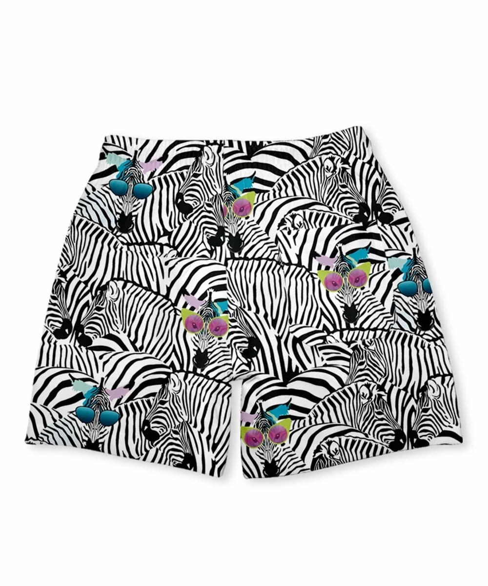 Budget ๐ฅฐ Millie & Maxx White & Black Zebra Swim Trunks - Toddler & Boys For Kids ๐ - Image 3