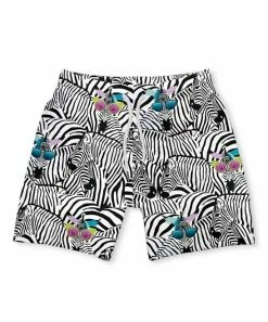 Budget 🥰 Millie & Maxx White & Black Zebra Swim Trunks - Toddler & Boys For Kids 🌟