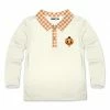 Promo 🌟 Millie & Maxx Cream & Orange Gingham Turkey Long-Sleeve Polo - Toddler For Kids 🎁